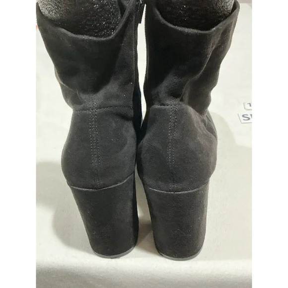 Woman’s Mari A Gitsie Black Stretch Faux Suede Zip Up Platform Boots 9.5m NWOT - Picture 5 of 9